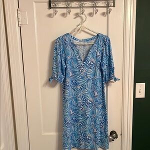 Lilly Pulitzer Blue Shell 💯 Cotton Dress XS